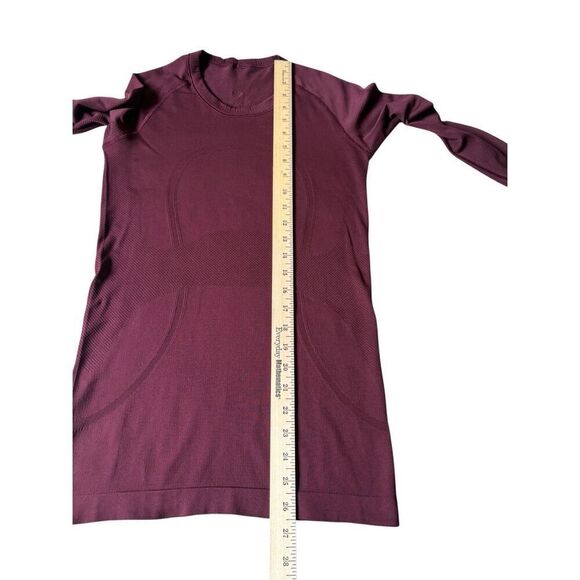 Lululemon Swiftly Tech Long Sleeve size 6 Cassis Red Marsala Athletic Top - Picture 8 of 10